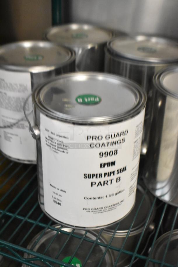 9 cans of Pro Guard Coatings 9908 EPDM Super Pipe Seal Part B. Each 1-gallon, new condition, made in USA.
