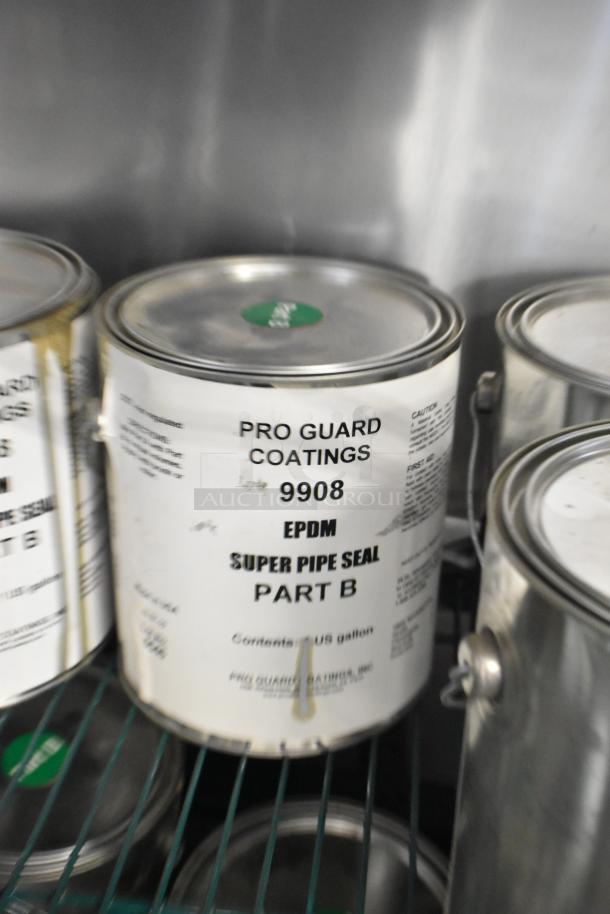 Pro Guard 9908 Super Pipe Seal Part B, EPDM coating, 1 US gallon, industrial use, auction lot of 9 cans.