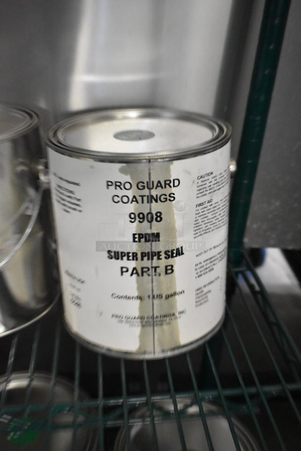 Pro Guard Coatings 9908 EPDM Super Pipe Seal Part B, 1-gallon can. Includes safety and application instructions.