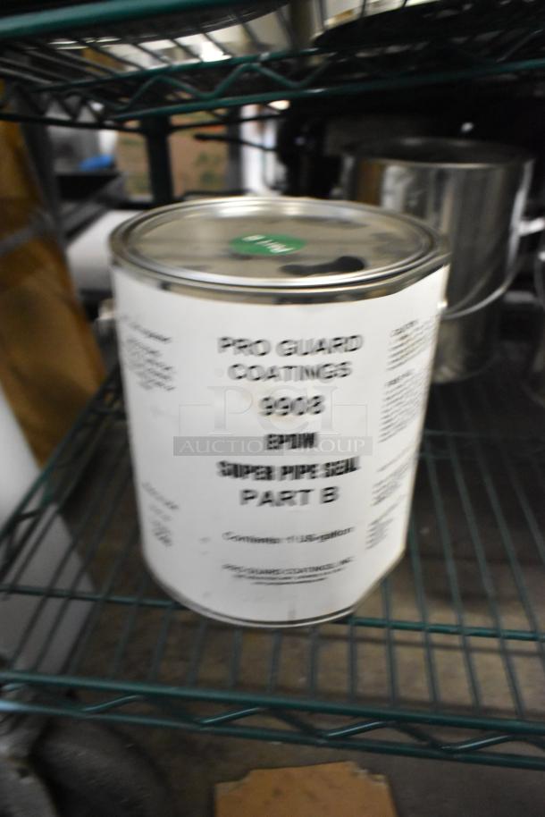 Nine Pro Guard chemicals including 9908 Super Pipe Seal Part B, 1-gallon container, new condition.