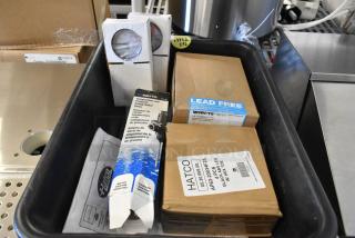 Auction items include Hatco AP63-20034F25 ABS leg, Watts 3/4 LFN250B-Z-020 water pressure regulator, Hatco dial, and more.