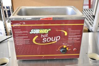 Nemco 6135-SUB stainless steel commercial food warmer; countertop model, 120V, labeled for Subway hot soup.