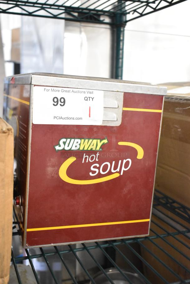 Nemco 6135-SUB stainless steel commercial countertop food warmer, Subway branding, good condition, 120V, 1 phase.