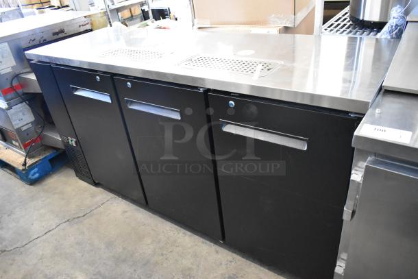 Brand new Avantco 178UDD72HC kegerator, scratch and dent, black, double tap, 3 half-keg capacity, 115V, 1 phase.