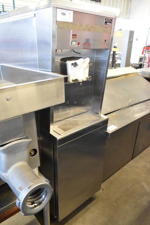 Commercial Taylor 8752-27 stainless steel single flavor soft serve ice cream machine on casters, 208/230V, 1 phase.