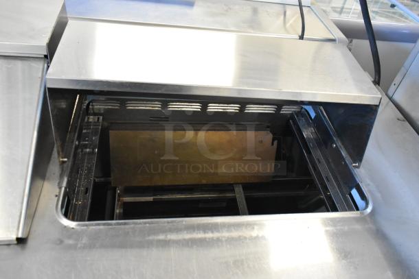 Delfield UCD4464N-12-DD5 stainless steel prep table with 4 drawers, missing one lid. 115V, 1 Phase, commercial use.