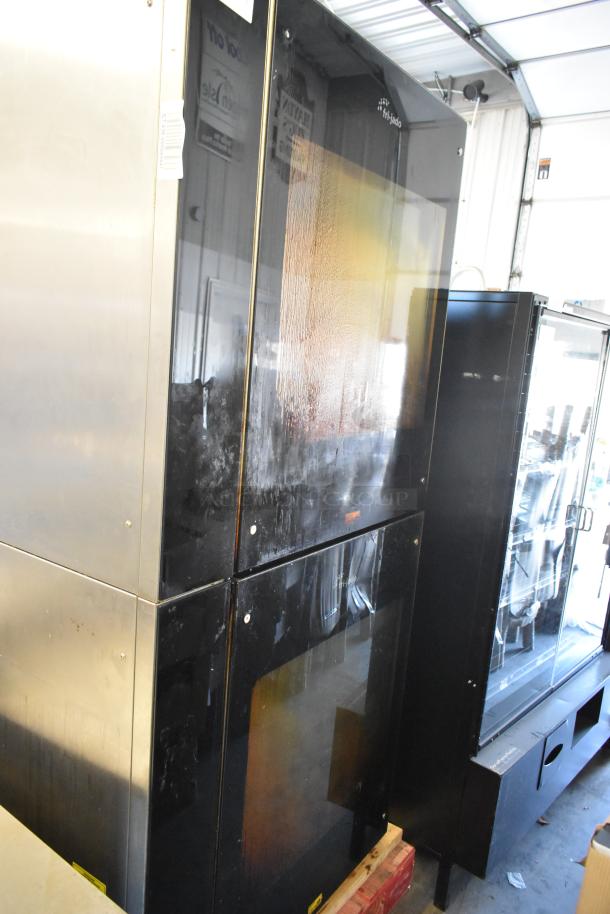 Fri-jado TDR 7 P stainless steel rotisserie oven, electric, 208V, 3-phase. Visible markings on the door.