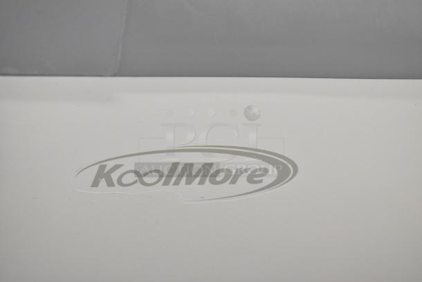 KoolMore KM-ICD-49SD ice cream dipping cabinet, metal, brand new with scratches, sliding glass door, 115V, 1-phase.