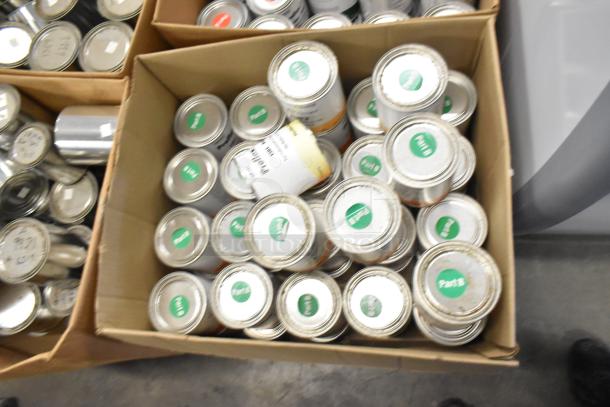 180 cans of Pro Guard chemicals; includes Proflex Primer 1501 Part A, 1501 Part B, and 9109. Each can labeled. Auctioned in bulk.