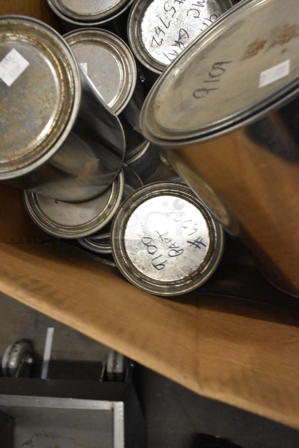 Boxes of 180 Pro Guard chemical cans, including Proflex Primer 1501 Part A and B. Cans show markings with numbers.