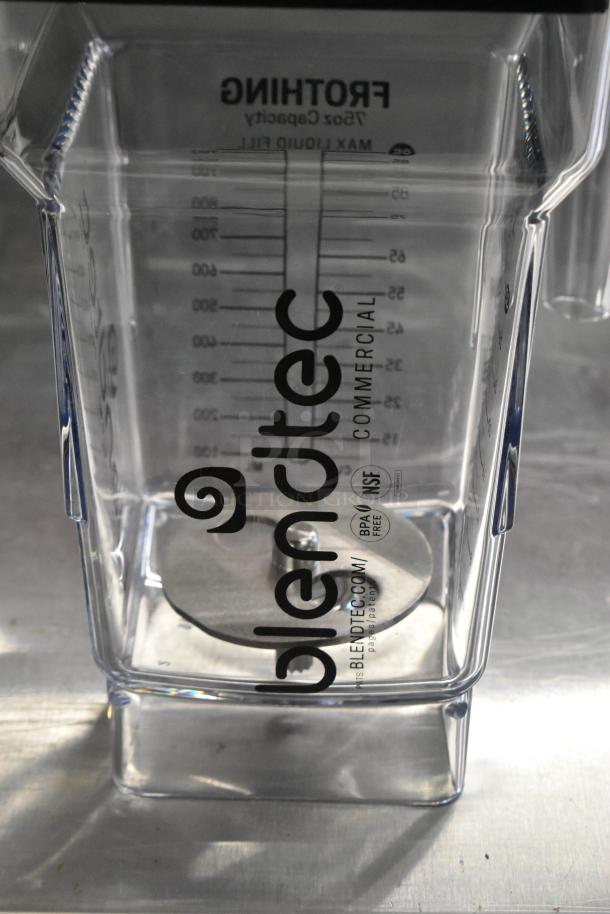 Brand new Blendtec FourSide 75 oz. clear frothing jar with hard lid, scratch and dent condition, model 40-611-60.