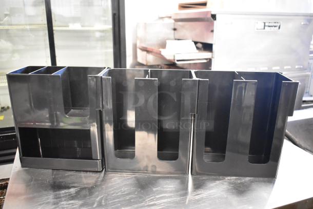 Brand new Choice Black 2-Section Cup and Lid Organizer, model 176CTO2RS. Durable, sleek design, perfect for countertops.