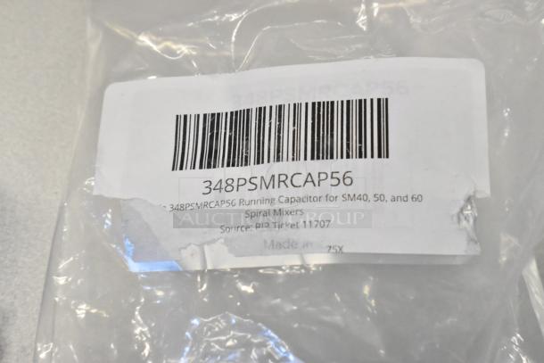 New Estella 348PSMRCAP56 Running Capacitor for SM40, 50, 60 Mixers in packaging; label with barcode visible.