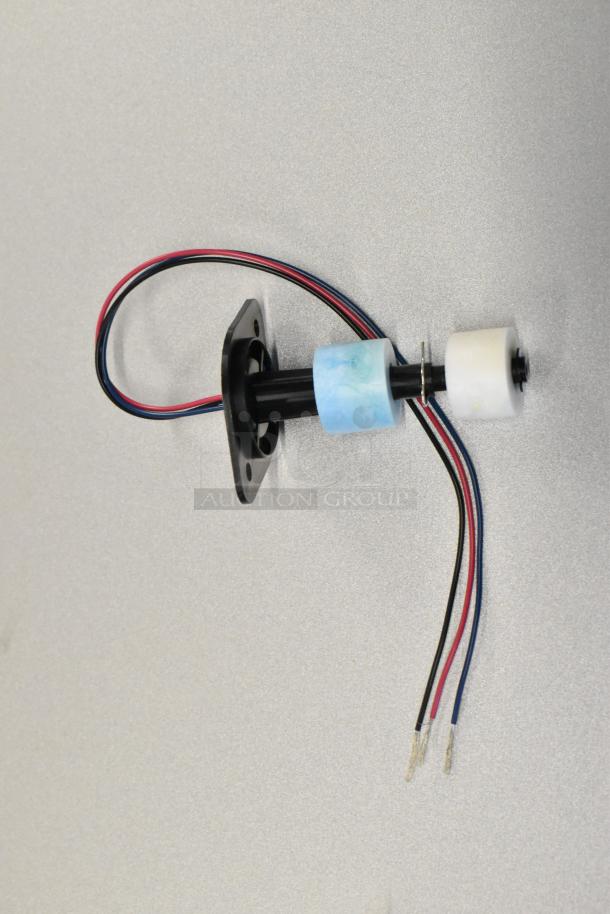 Hoshizaki 435490-01 float switch with wires, brand new condition, features black mount and blue-white float.