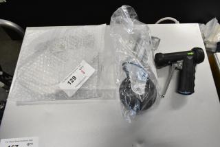 3 brand new scratch and dent items including Frymaster 8101494 caster, 4" without brake swivel, wrapped in packaging.