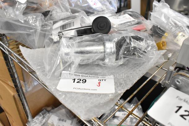 Brand new Frymaster 8101494 caster set, 4" swivel without brake, in packaging. Includes three items. Scratch and dent condition.