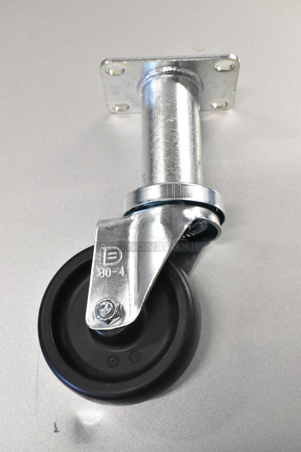Frymaster 8101494 caster, 4" swivel, without brake. Brand new, minor scratches, durable metal and black wheel.