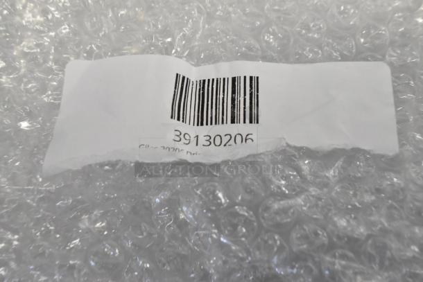 Barcoded label on bubble wrap for Giles 30206 Drip Cup, Weld Assembly 39130206.
