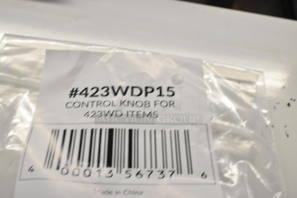 Package labeled "#423WDP15 Control Knob" for 423WD items, barcode visible, new condition.