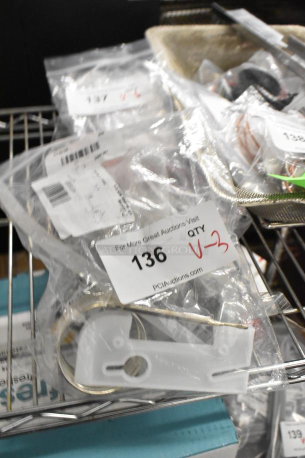 3 new items include Hoshizaki SP-5676 Kms thermostat kit with bulb holder. Tags show item number 136, marked as V-3.