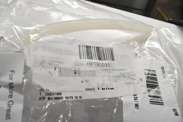 3 brand new scratch and dent Hoshizaki SP-5676 KMS thermostats with bulb holder kit HPTB0031 in original packaging.