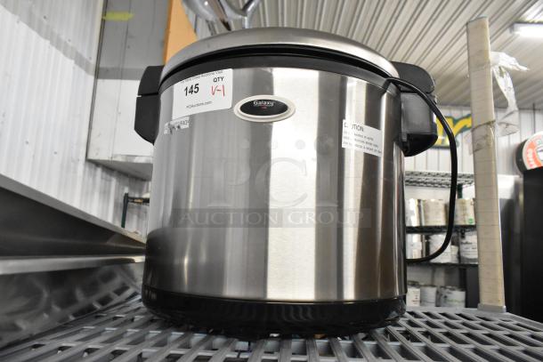 BRAND NEW SCRATCH AND DENT Galaxy 177RWGB90 90 Cup Electric Rice Warmer, 120 Volts, 1 Phase, stainless steel finish.