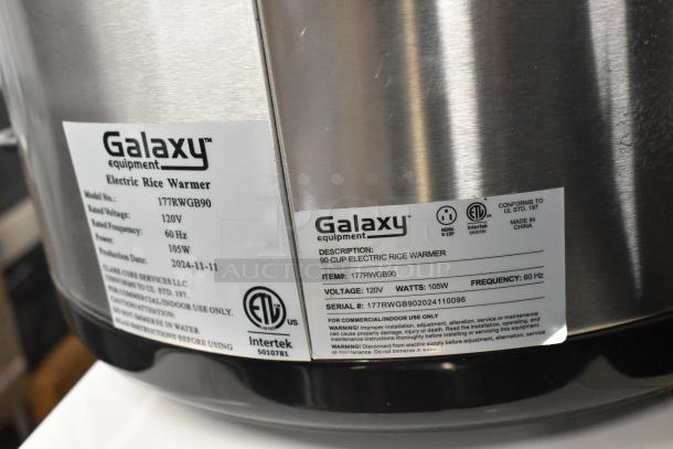 BRAND NEW 2024 Galaxy 177RWGB90 90 Cup Electric Rice Warmer. Scratch and dent, 120V, 1 Phase. Serial #177RWGB902024110096.