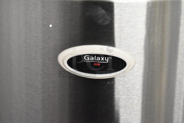 Brand new Galaxy 177RWGB90 rice warmer, 2024 model, 90-cup capacity, 120V, 1 phase. Small scratch visible.