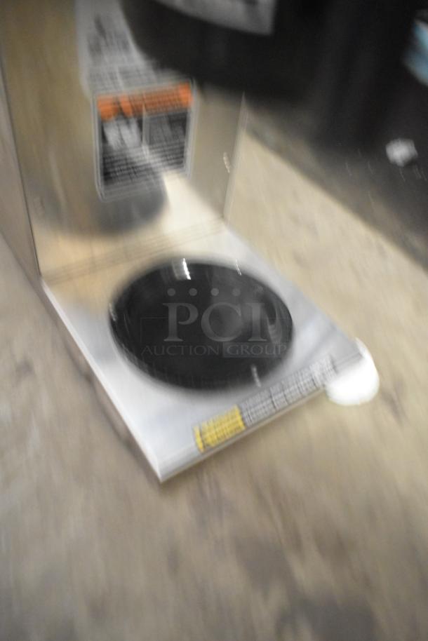 Bunn VP17-2 Stainless Steel Commercial Coffee Machine, 2 burner, 120V, good condition, clear labels visible.