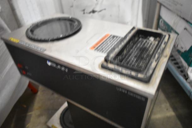 2020 Bunn VPR Stainless Steel Coffee Machine, 2 burners, 120V, commercial countertop model, signs of wear.