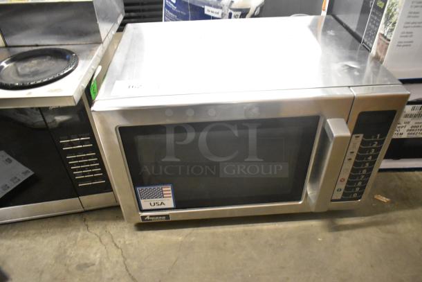 2021 Amana RCS10TS stainless steel commercial countertop microwave, 120 volts, 1 phase, excellent condition.