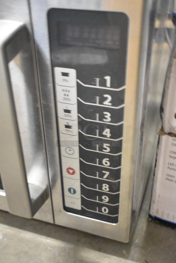 2021 Amana RCS10TS stainless steel commercial microwave, 120V, 1 phase, keypad controls, used condition.