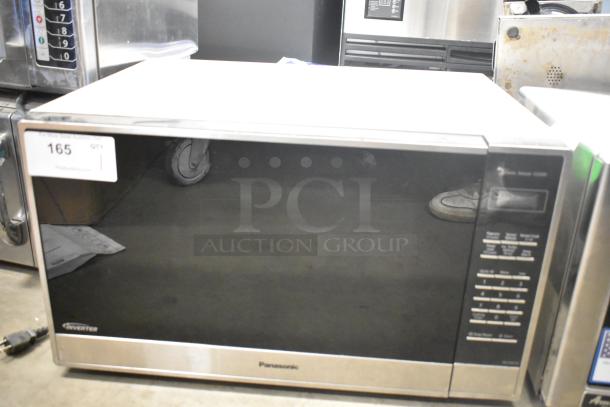 2023 Panasonic NN-SN975S stainless steel countertop microwave oven, excellent condition, 120 volts, touchpad controls.
