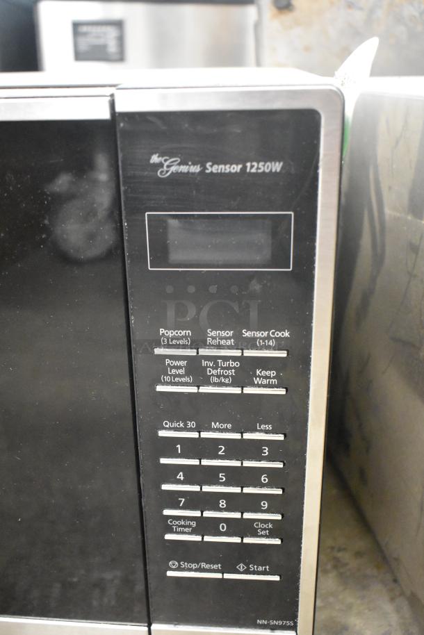 2023 Panasonic NN-SN975S Stainless Steel Microwave, 1250W, Sensor Cook, various presets, model NN-SN975S, good condition.