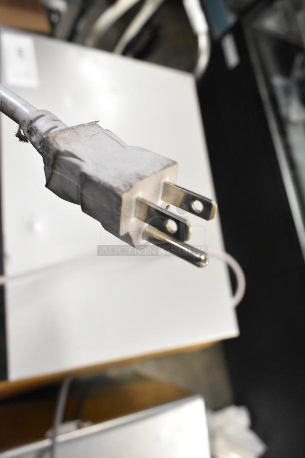 Panasonic stainless steel countertop microwave oven, 120 volts, 1 phase, features durable plug.