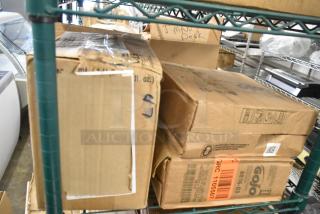 Seven new items in slightly damaged boxes, including Foresight saliva kit and Gojo handwash. Tags show wear.