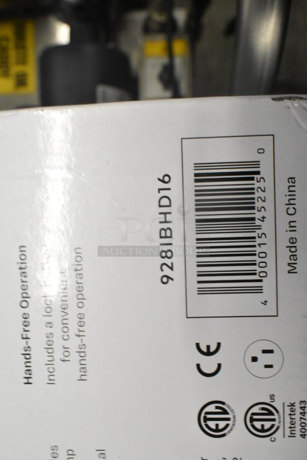 BRAND NEW Scratch and Dent AvaMix 928IBHD16 16" Heavy-Duty Immersion Blender, 1 1/4 hp, 120V. Box shows model number and certifications.