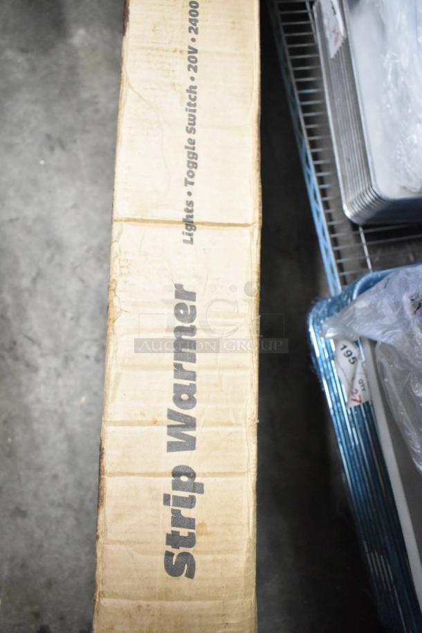 Brand new ServIt 423SW60TLHDBLA 60" lighted double strip warmer, dual toggle controls, 120 volts, boxed with slight dents.