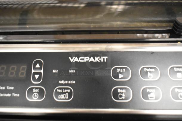 BRAND NEW VacPak-It 186VME12SS stainless vacuum sealer, 12" seal bar, controls visible. Scratch and dent condition.