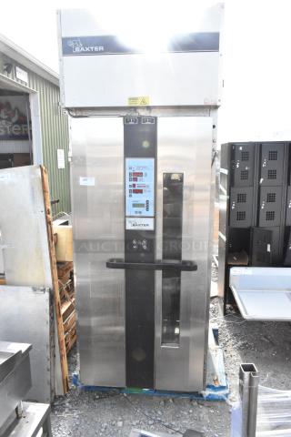 Baxter RP100 stainless steel roll-in rack proofer, model PC151DD, electric, 208/240V, 1 phase, commercial use.