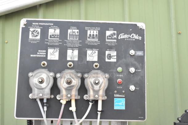 Auto-Chlor AC Stainless Steel Commercial Dishwasher control panel, Energy Star certified, visible instructions and controls.