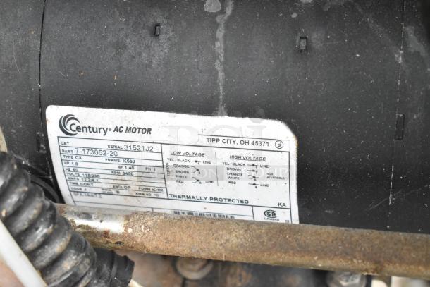 Auto-Chlor AC Stainless Steel Commercial Front Load Dishwasher, 115V, 1 Phase, Century AC Motor label visible.