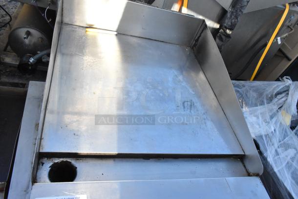 Rankin-Delux 24-C stainless steel countertop natural gas griddle, used condition, visible surface wear.