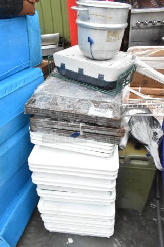 ALL ONE MONEY! Lot of Various Items Including Poly White Dough Bins, Metal Baking Pans. - Item #1218284