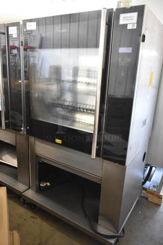 Fri-jado TDR7-P Stainless Steel Commercial Floor Style Electric Powered Rotisserie Oven on Commercial Casters. 208 Volts, 3 Phase. - Item #1217747