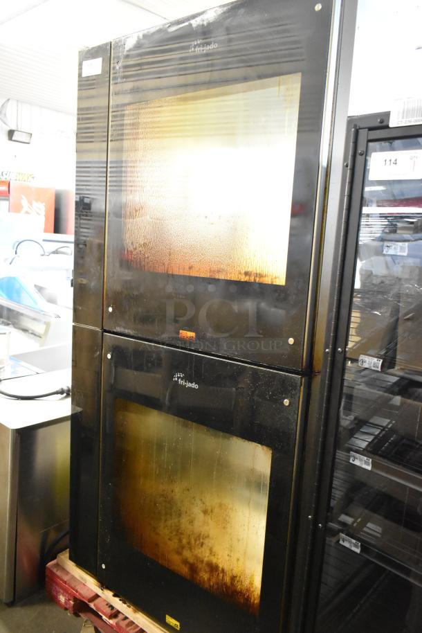 2 Fri-jado TDR 7 P stainless steel rotisserie ovens, electric, 208 volts, 3 phase; commercial use, used condition.