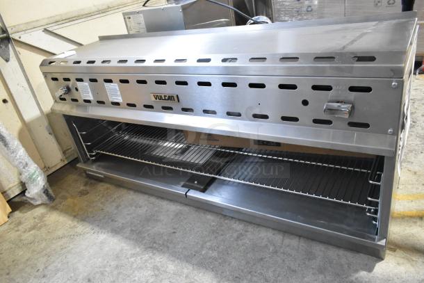 BRAND NEW Vulcan VICM48-101 stainless steel 48" natural gas-powered infrared cheese melter, 40,000 BTU, minor scratches.