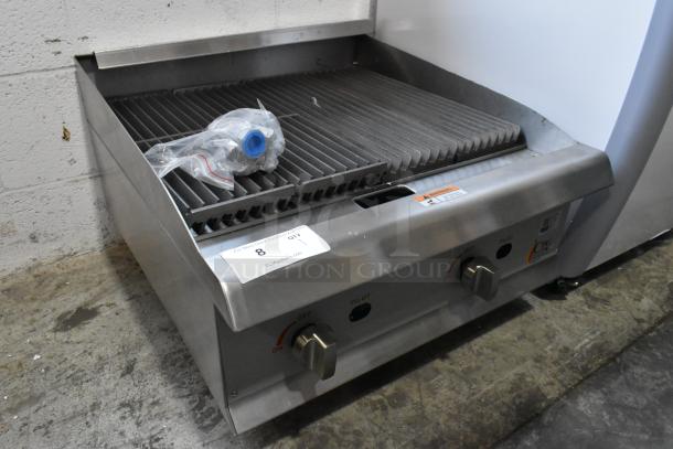 BRAND NEW Cooking Performance Group CPG 351CRCPG24NL stainless steel charbroiler grill. 80,000 BTU. Scratch and dent.