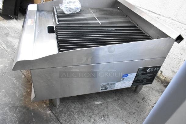Brand new 2024 Cooking Performance Group CPG 351CRCPG24NL stainless steel charbroiler grill, 80,000 BTU, scratch and dent.