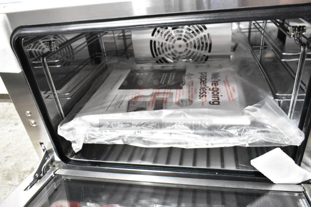 Brand new Avantco 177CO14 stainless steel countertop convection oven, 0.8 cu. ft., 120V, packaging intact.